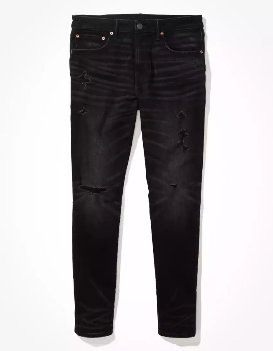 Jean American Eagle AE AirFlexAthletic Fit Noir Homme | QFP-80216648